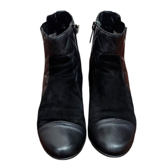 Aquatalia Womens Quilted Boot Size 7 Waterproof Black Leather Wedge Bootie - Picture 4 of 13